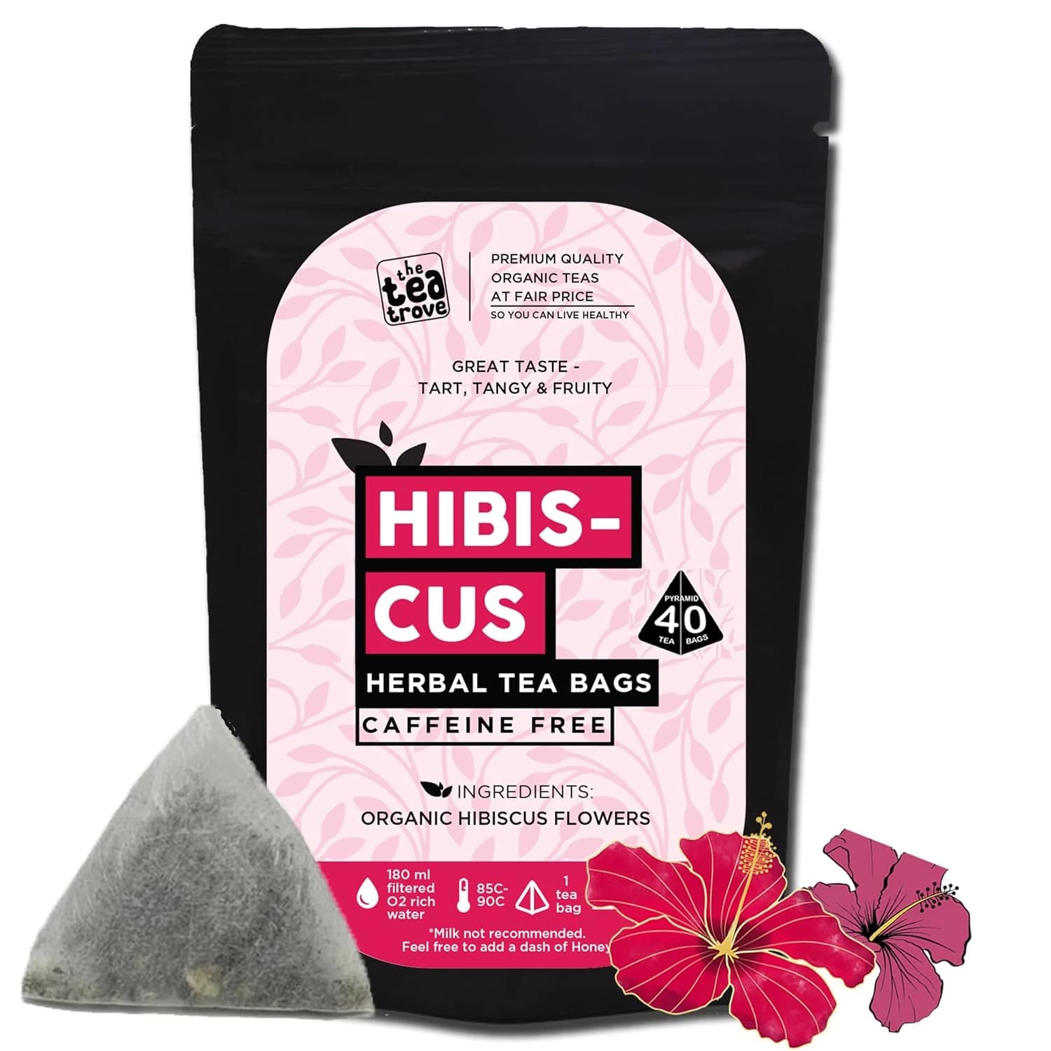 60 G The Tea Trove Organic Hibiscus Tea Leaves Bags ShopIndianProductsa