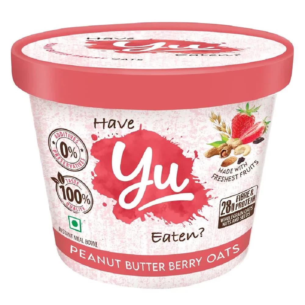 60 G Yu Peanut Butter Berry Oats Healthy Breakfast Rich In Fibre Protein ShopIndianProductsa