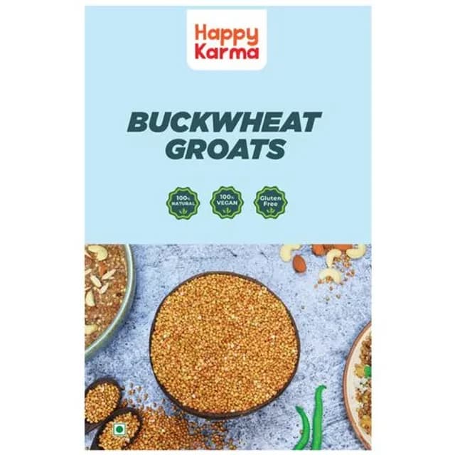 650G Happy Karma Hulled Buckwheat Groats 100Percent Natural 100Percent Vegan Gluten Free ShopIndianProductsa