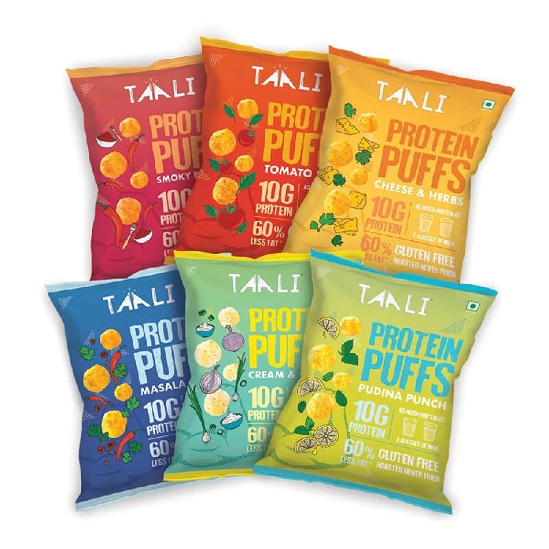 Taali Jowar & Protein Puffs All Flavours Pack — 12