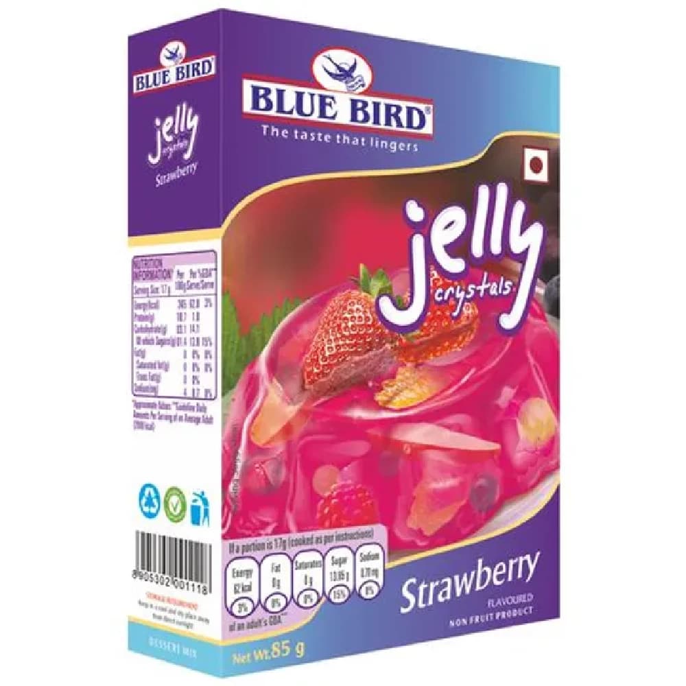 85 G Carton Blue Bird Jelly Crystals Strawberry ShopIndianProductsa
