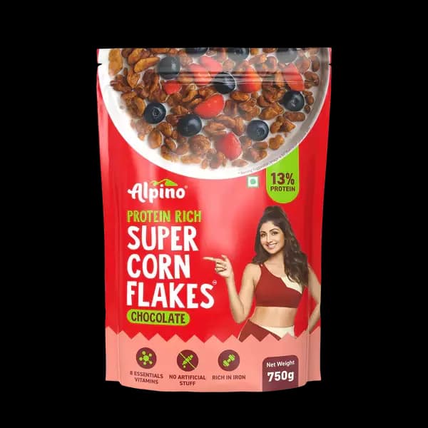 Alpino Protein Rich Super Corn Flakes Chocolate,750g-Main image