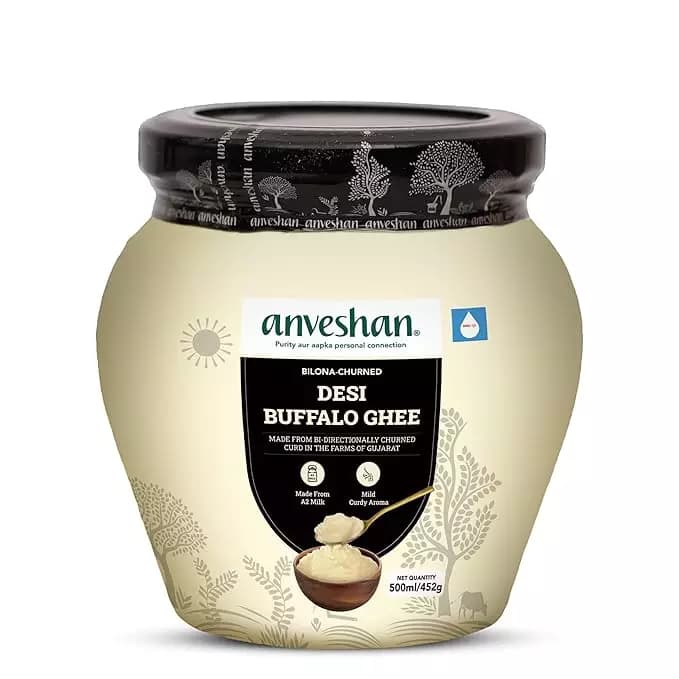 Anveshan Bilona-Churned Desi Buffalo Ghee,500ml-Main image