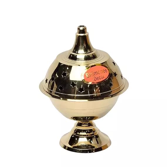 Bhimonee Décor Pure Brass Navratri Deep,270g-Main image
