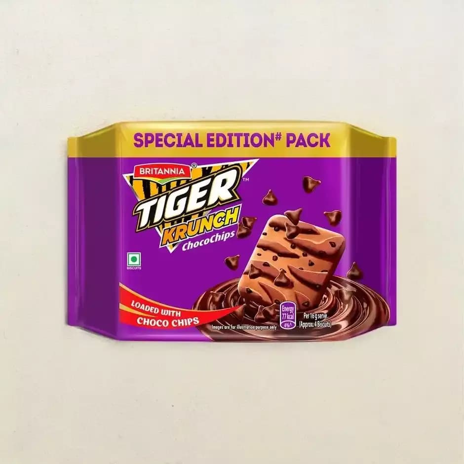 Britannia Tiger Krunch Biscuits Loaded With Choco Chips,400g-Main image