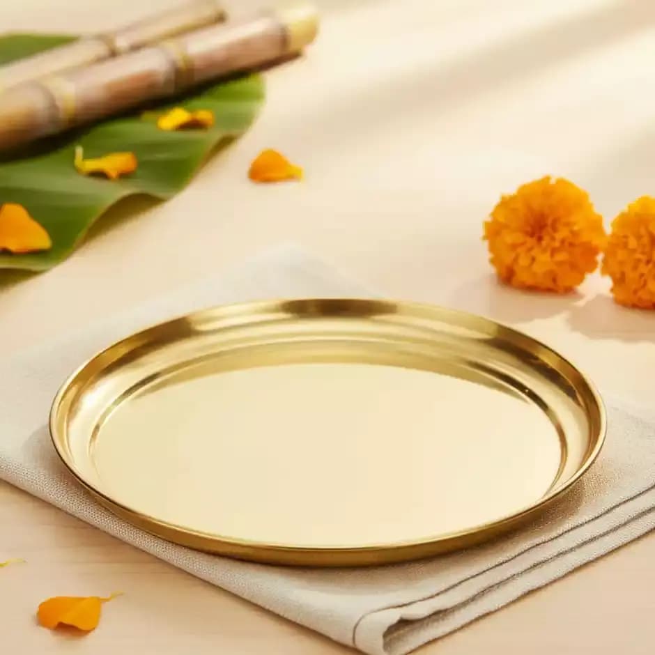 Chandar Golden Puja Thali,250g-Main image