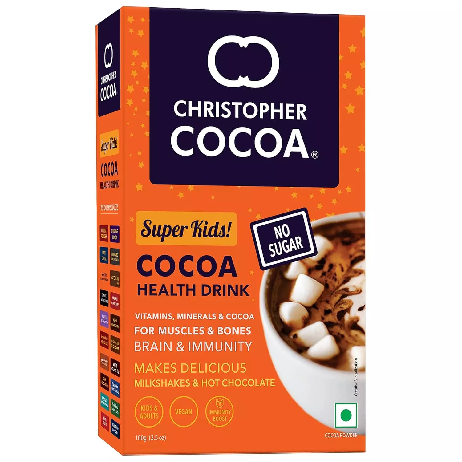 Colombian Brew Christopher Cocoa Super Kids Cocoa Powder Health and Nutrition Drink, 100g-Main image