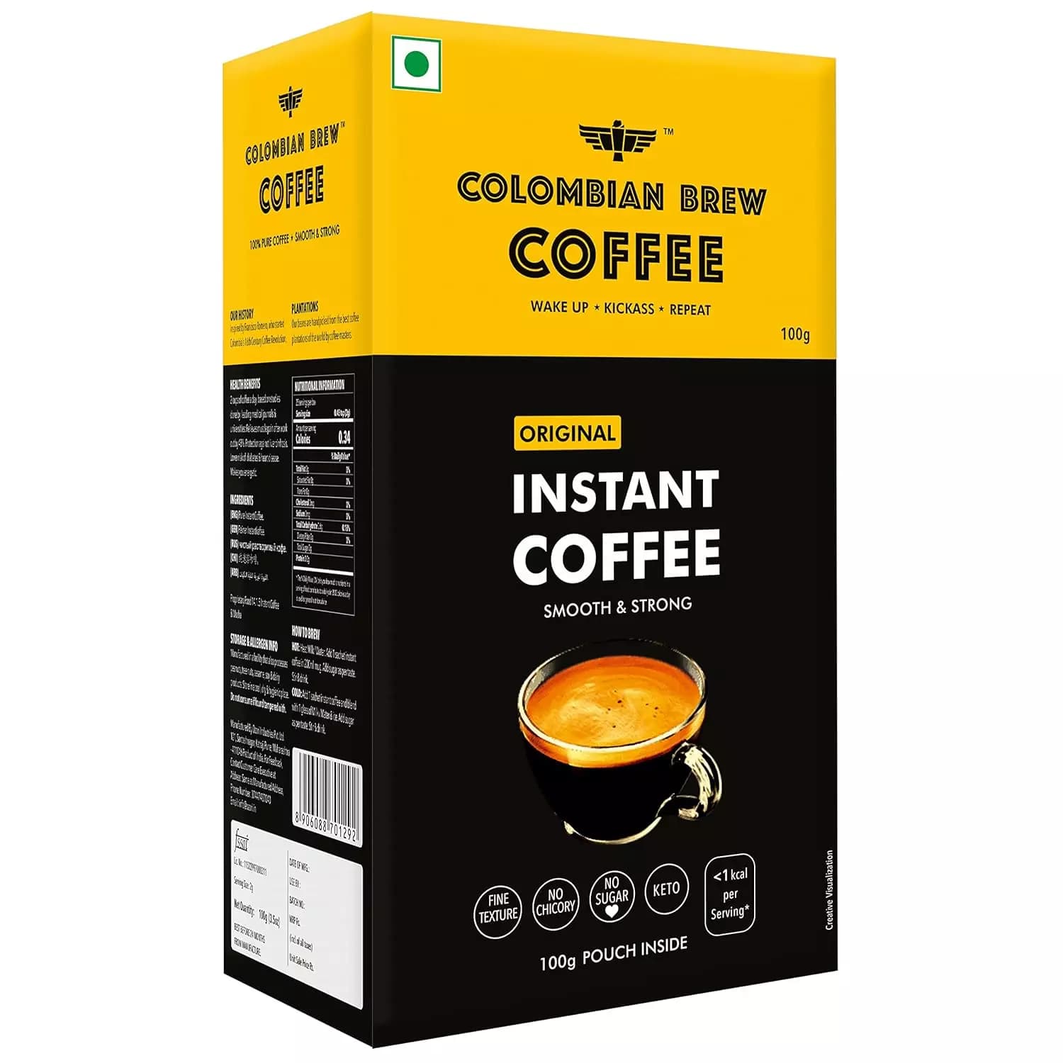 Colombian Brew Original Instant Coffee Powder Strong, 100g-Main image