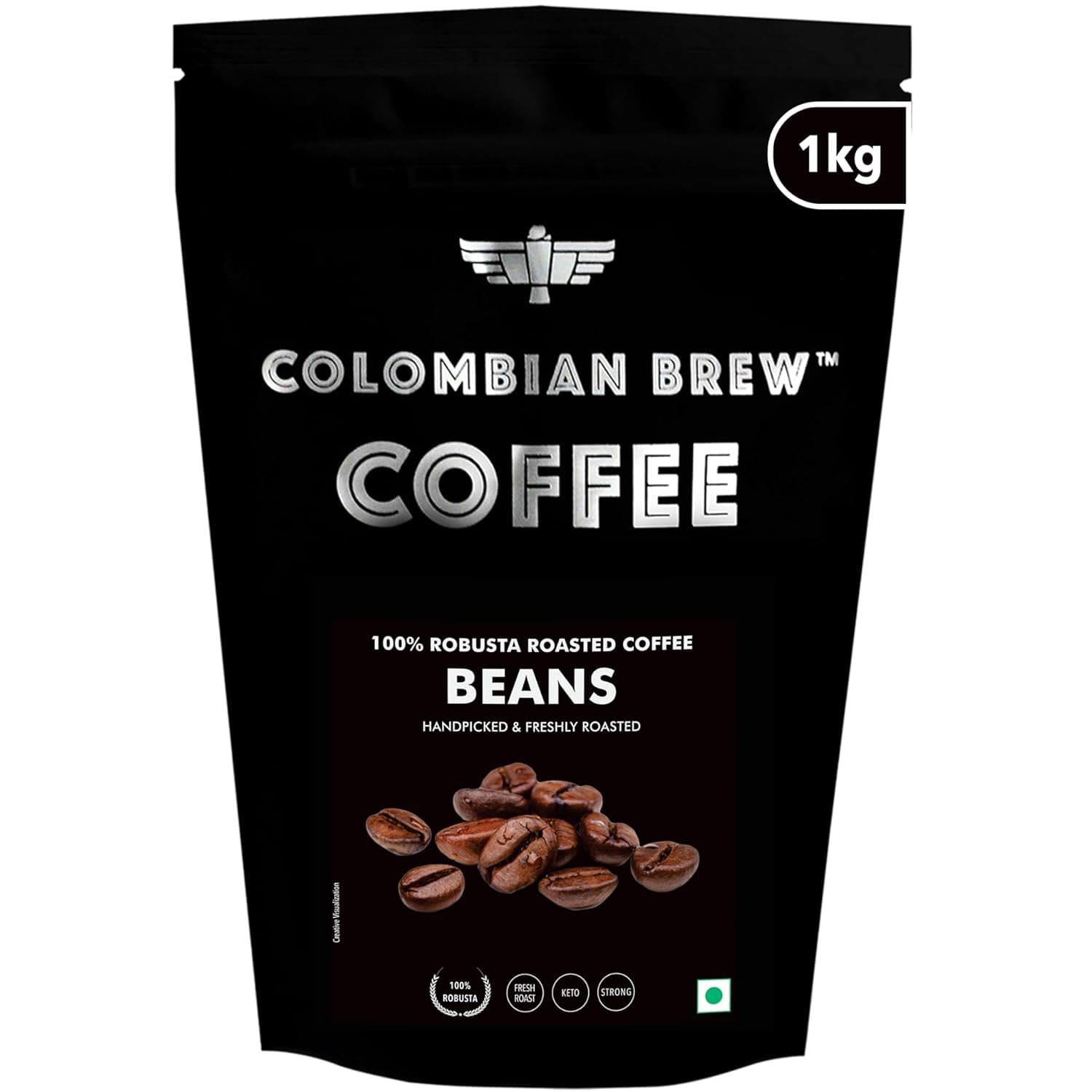Colombian Brew 100% Robusta Roasted Coffee Beans — 1 Kg