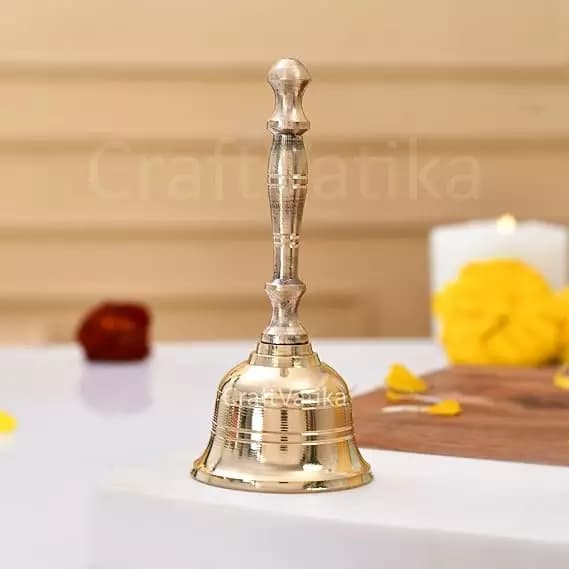 Craftvatika Brass Hand Bell,170g-Main image