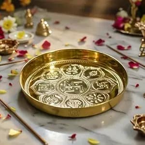 DSH Pure Brass Puja Thali Plate,300g-Main image