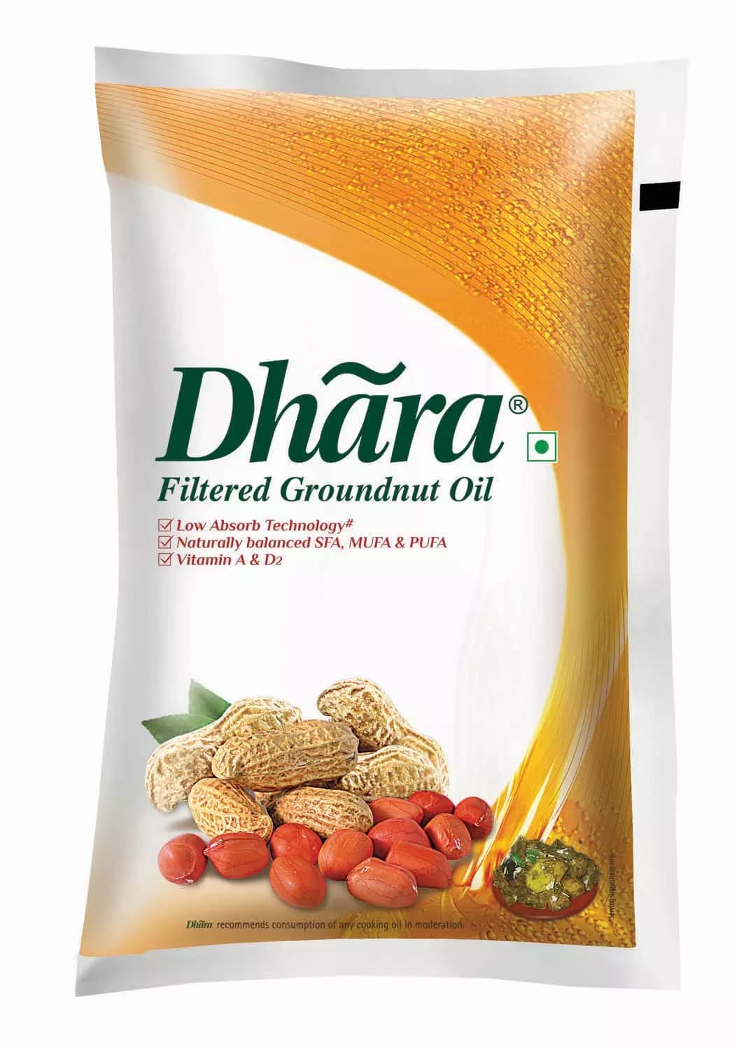 Dhara Filtered Groundnut Oil, 1L-Main image