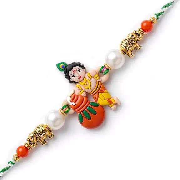 Fabdrap Cartoon Kanha Bal Krishna and Car Rakhi,99g-Main image
