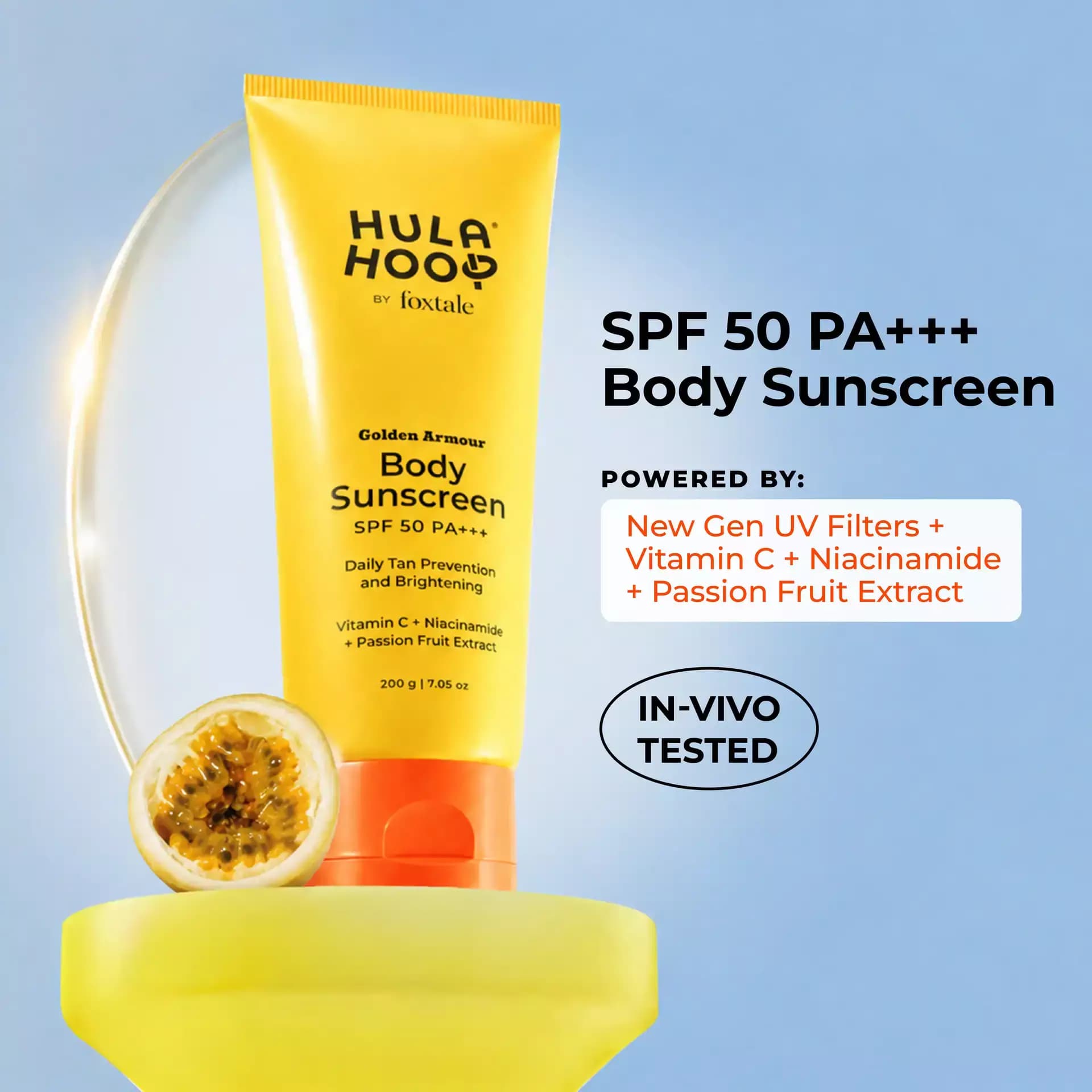 Foxtale Golden Armour Body Glow Sunscreen SPF 50,200g-Main image