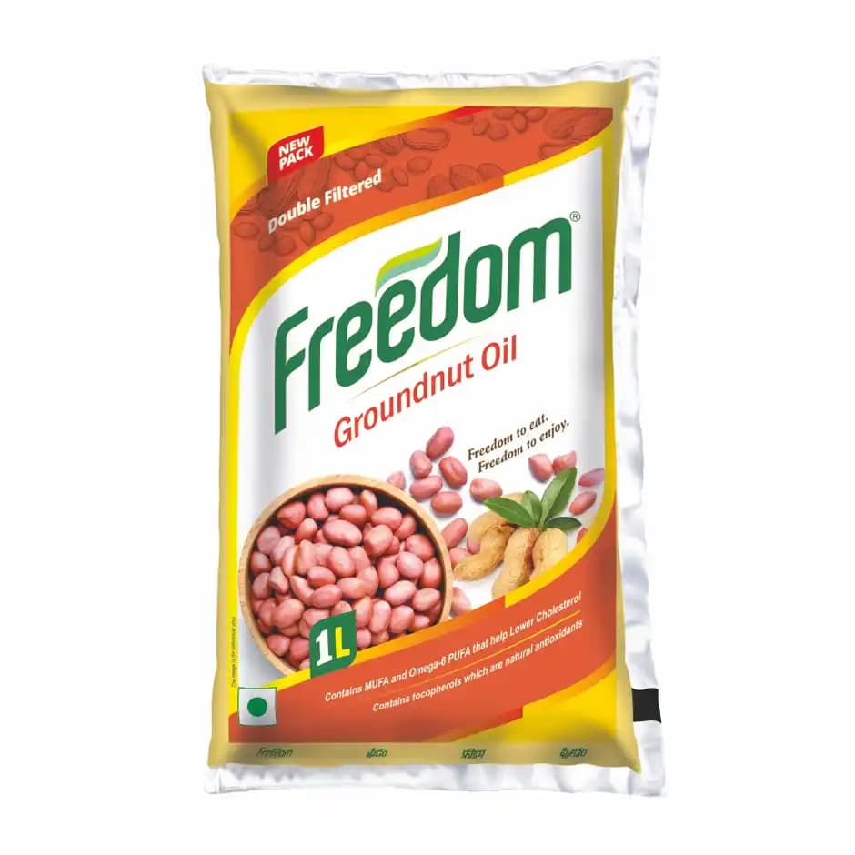 Freedom Double Filtered Groundnut Cooking Oil,1L-Main image
