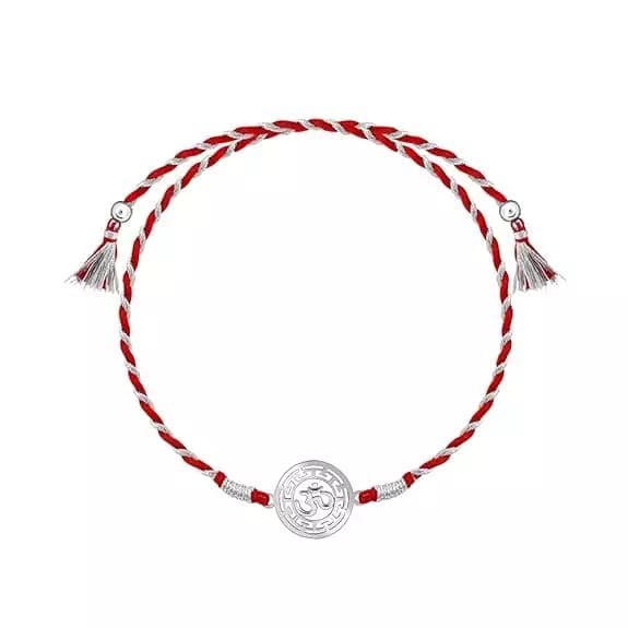Giva Silver Protected Om Rakhi Raksha Bandhan Rakhi for Brother,2.3g-Main image