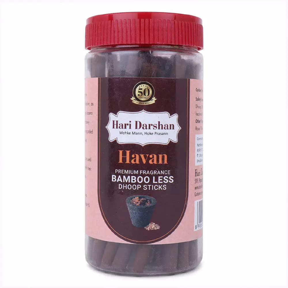 Hari Darshan Havan Bamboo Less Dhoop Sticks,125g-Main image