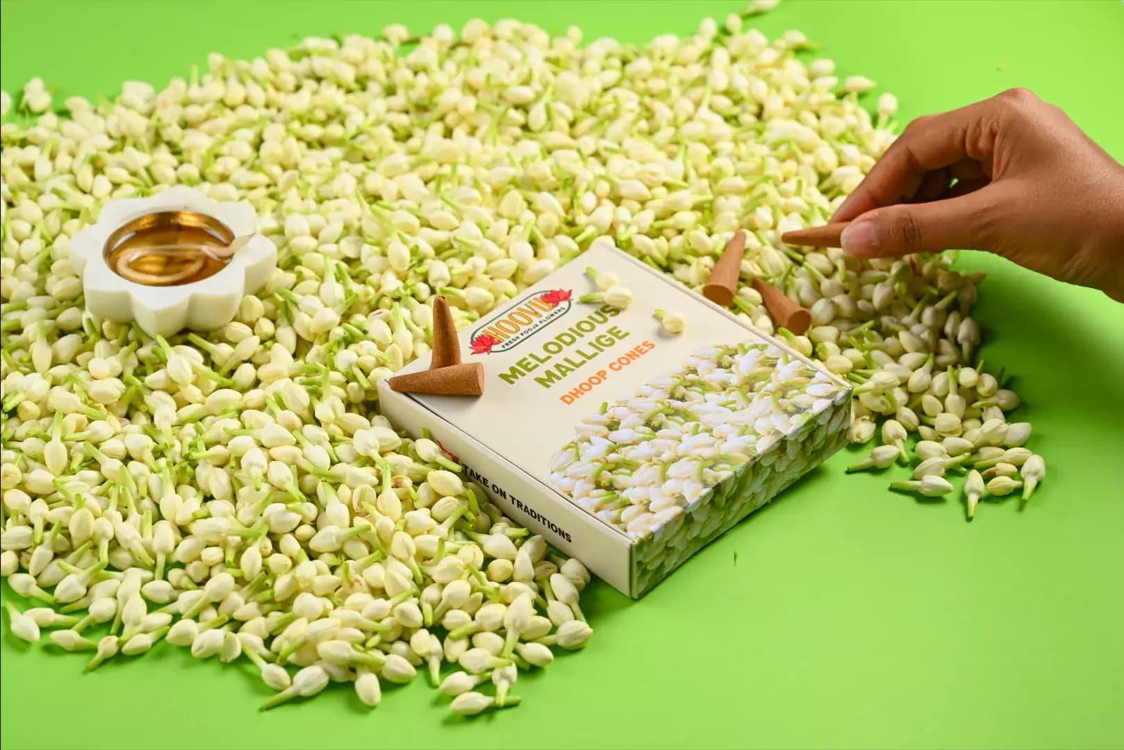 Hoovu Melodious Mallige Dhoop Cones,90g-Demo image