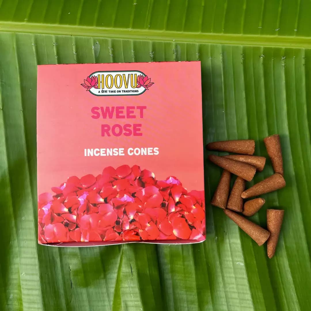 Hoovu Sweet Rose Dhoop Cones,90g-Main image