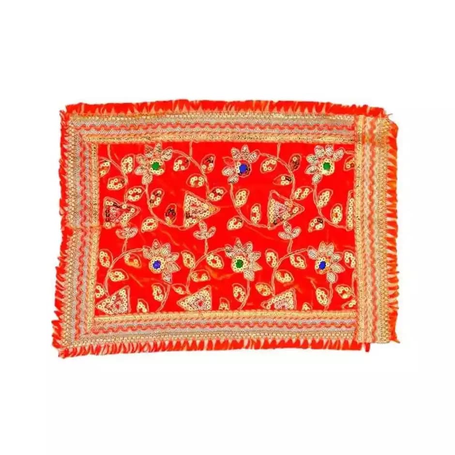 Jai Kashi Premium Red Mata Chunri with Golden Border,50g-Main image