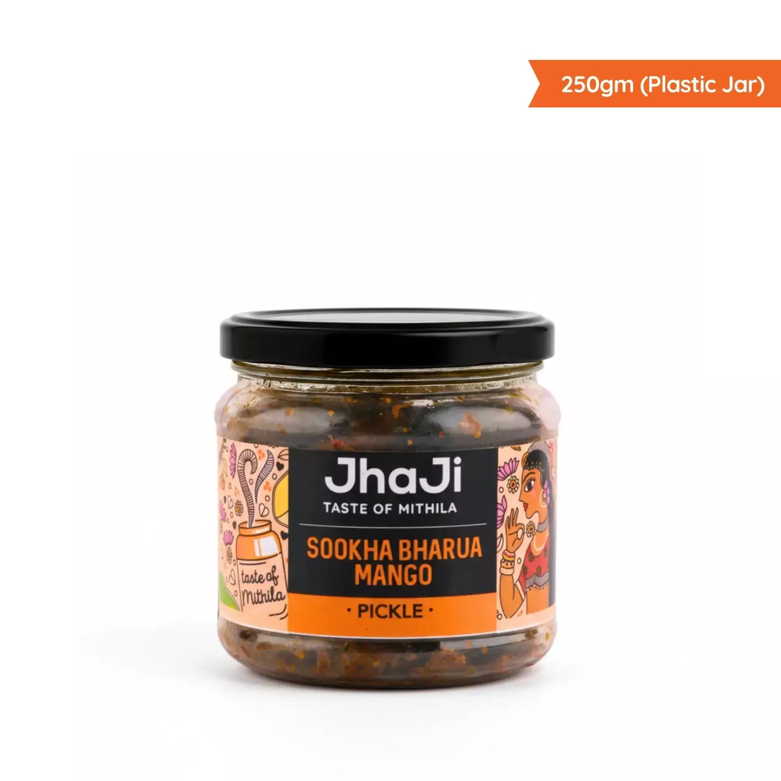 JhaJi Aam ka Sookha Bharua Achar, 250g Plastic Jar-Main Image