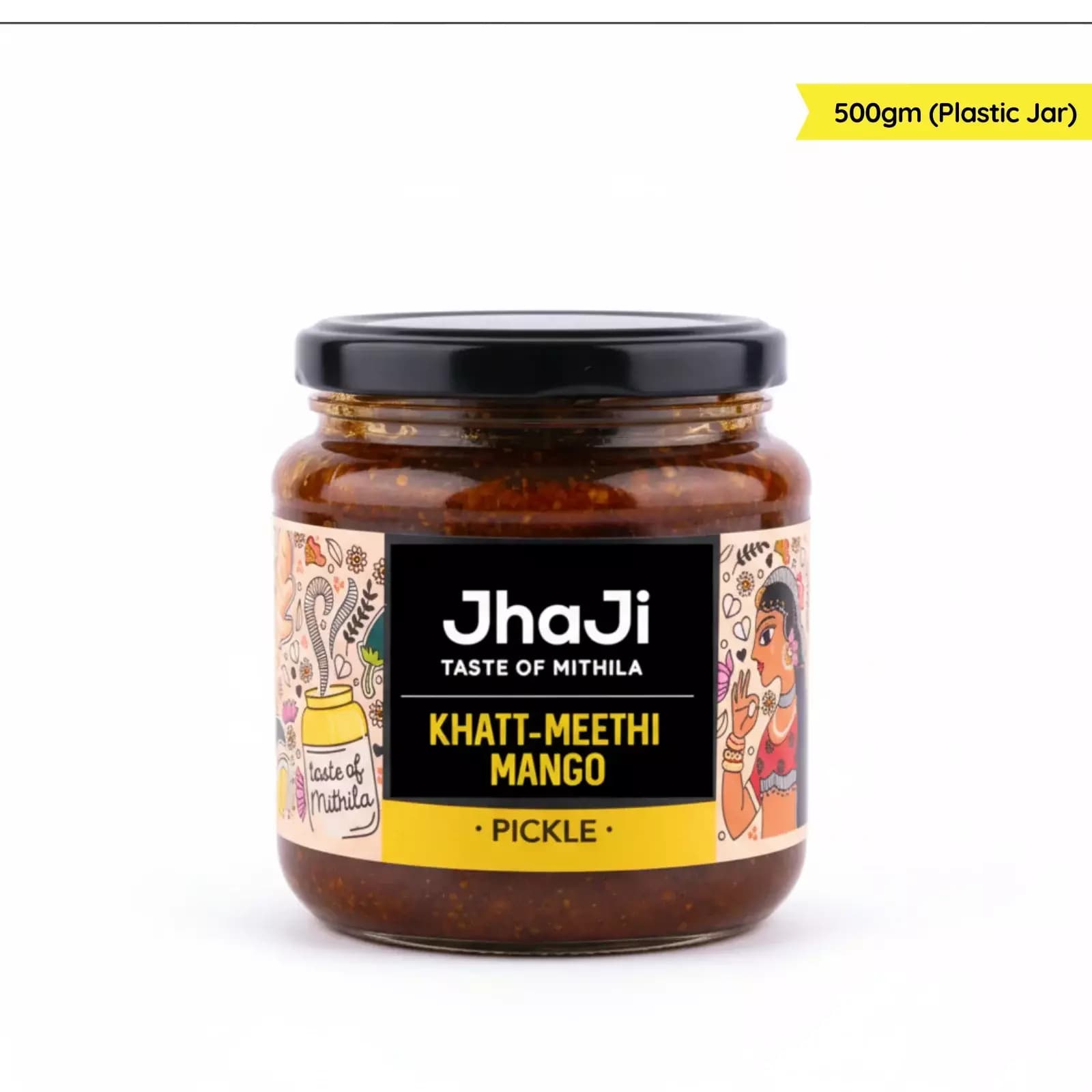 JhaJi Khatta-Meetha Aam Ka Achar, 500g Plastic Jar-Main Image