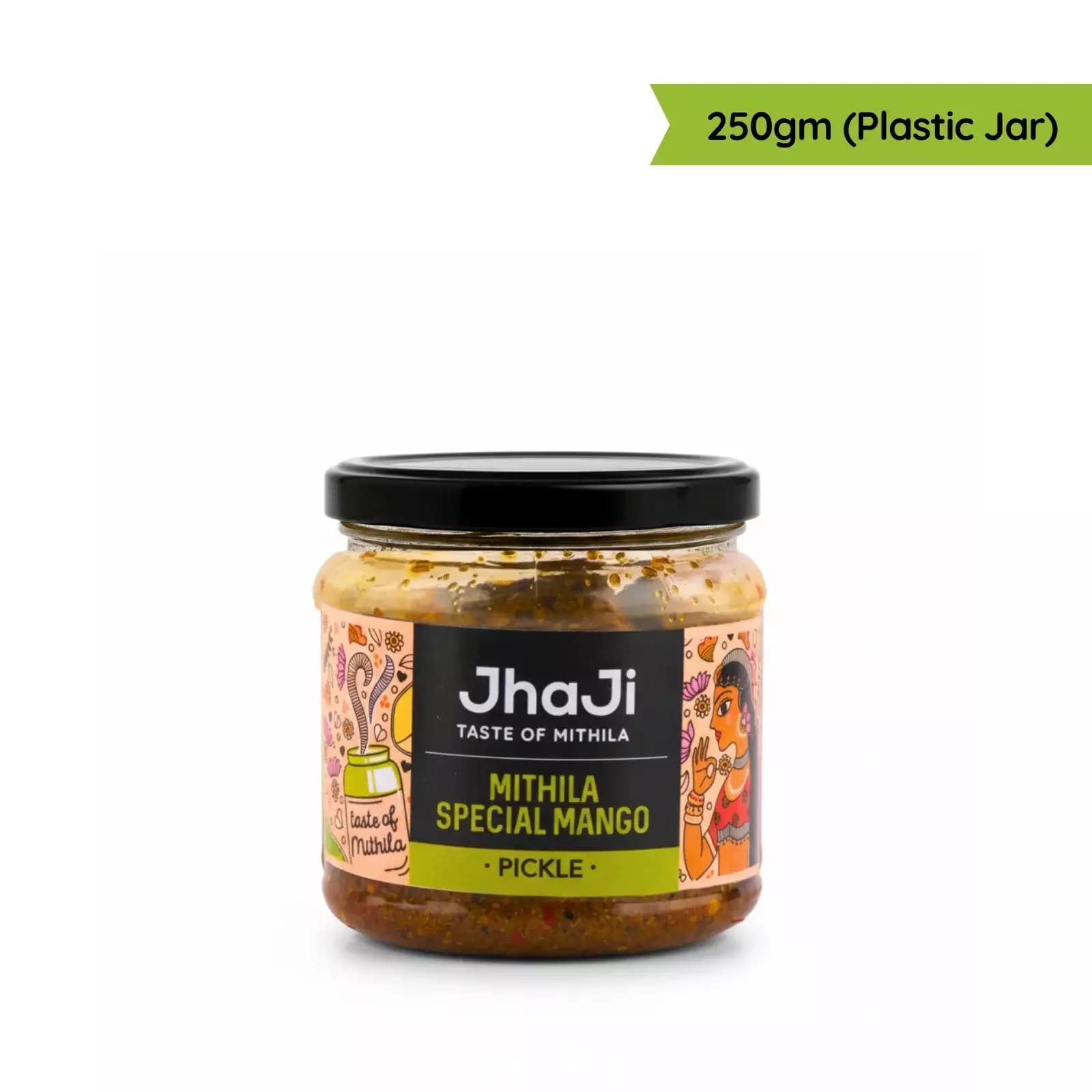 JhaJi Mithila Special Mango Pickle, 250g Plastic Jar-Main Image