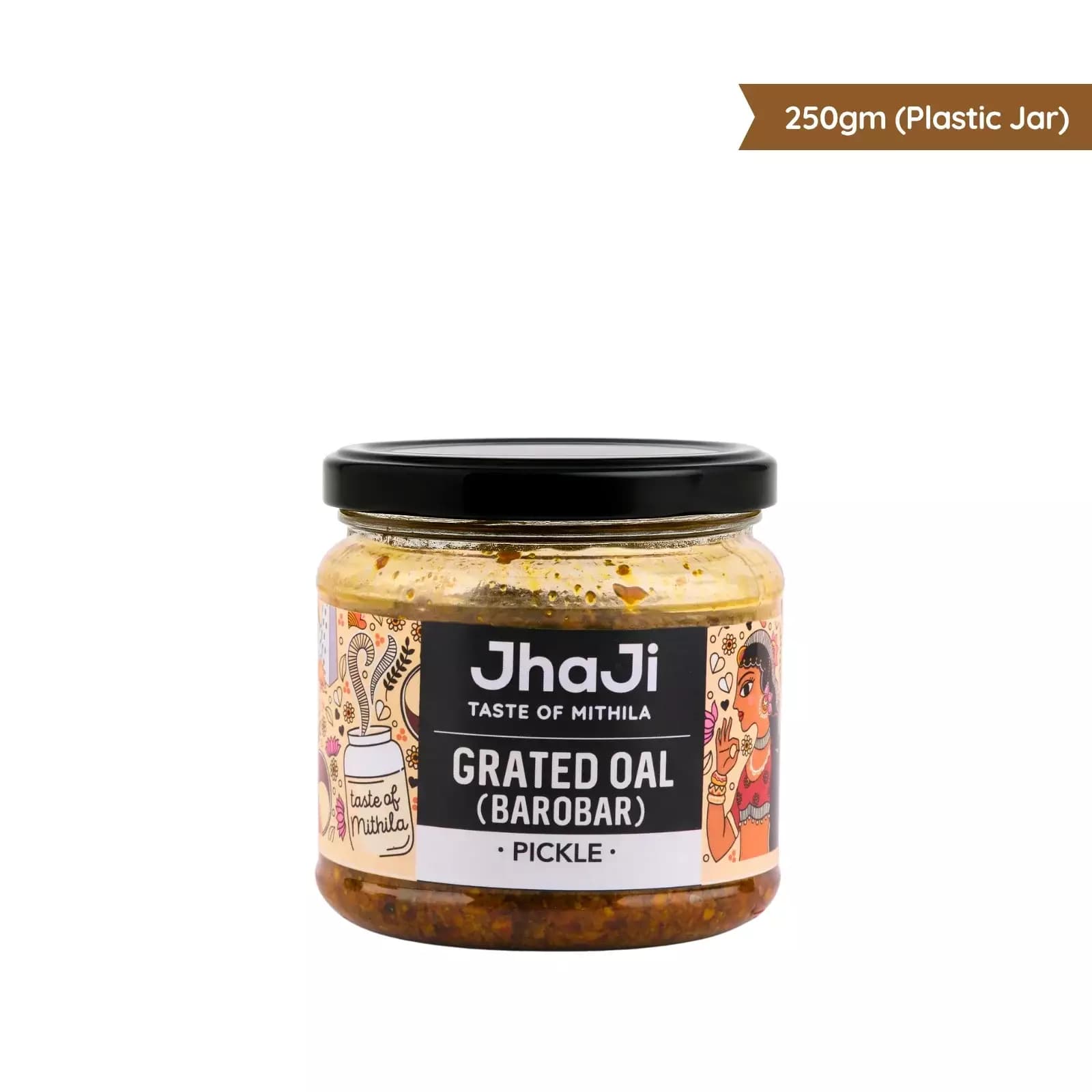 JhaJi Oal Ginger Green Chili Mix Pickle, 250g Plastic Jar-Main Image