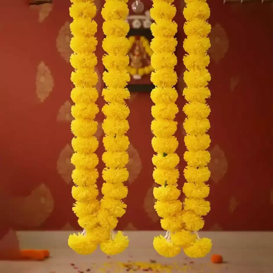 Mangal Bhawan Flower String Bandhanwar Festival Decoration Yellow,80g-Main image