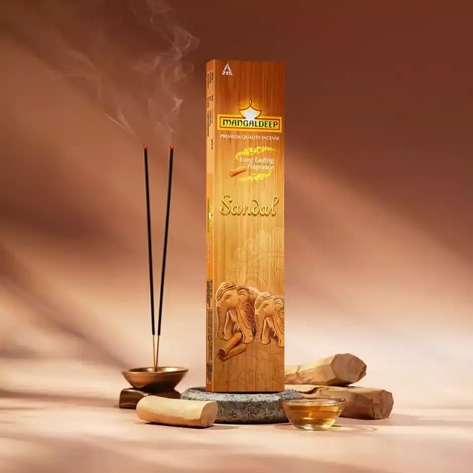 Mangaldeep Sandal Incense Sticks Long Lasting Fragrance,160g-Main image