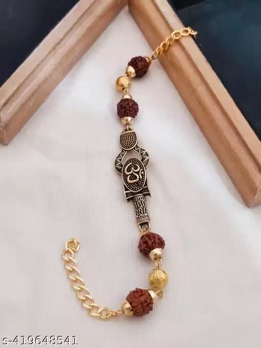 Meesho Divine Products Fancy Rudrax And Gold Rakhi,150g-Main image