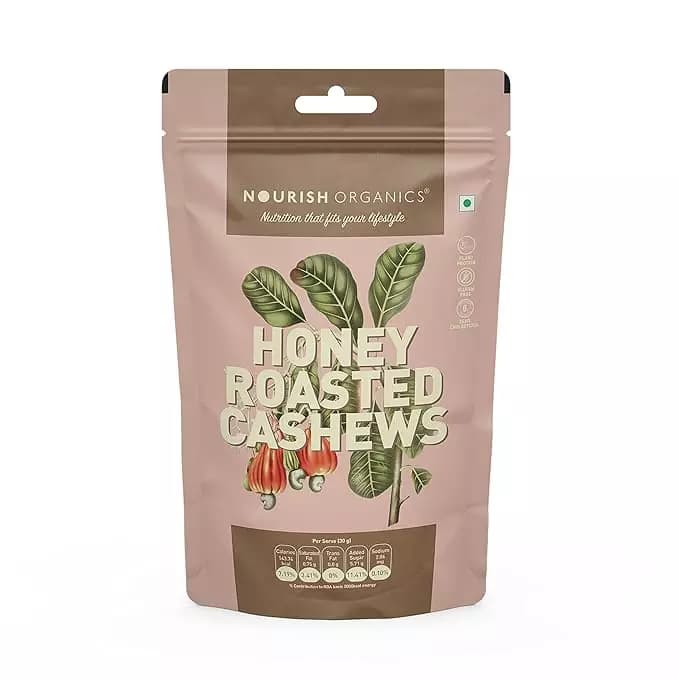 Nourish Organic Honey Roasted Cashews,100g-Main image