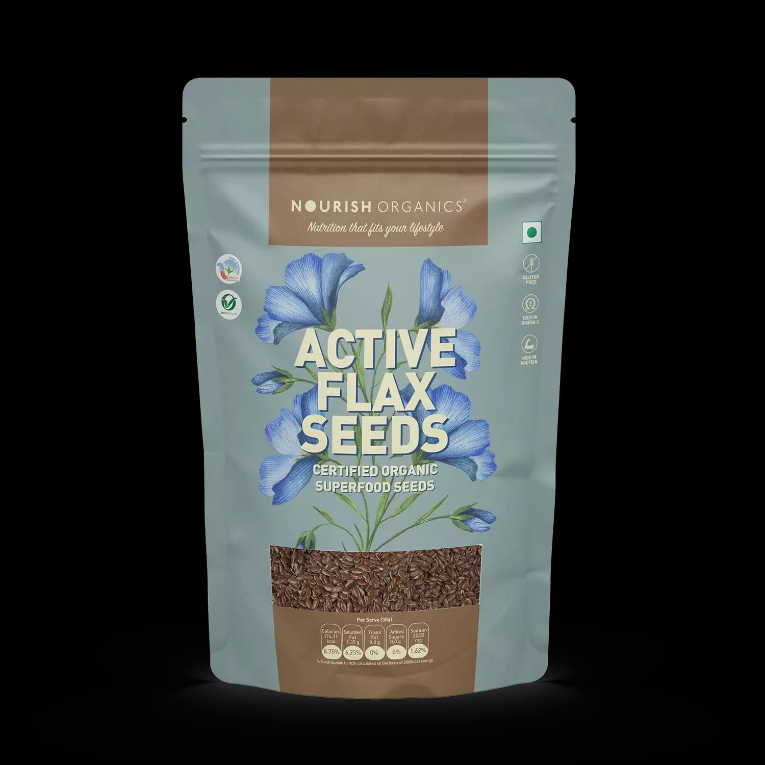 Nourish Organic Active Flax Seeds,500g-Main image
