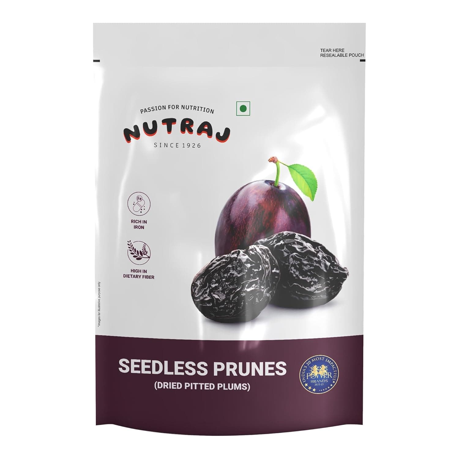 Nutraj Dried Pitted Prunes (Dried Seedless Plums) — 200 g