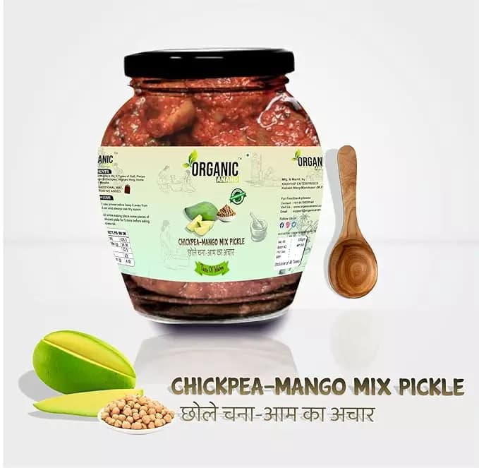 Organic Anand Chhola Chickpea-Mango Mix pickle, 350g -Main image