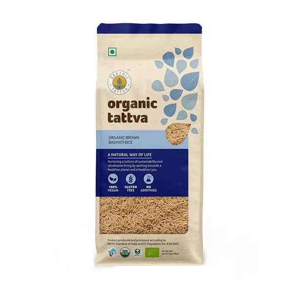 Organic Tattva Brown Basmati Rice, 1Kg-Main image
