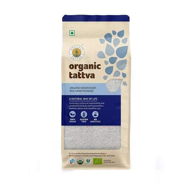Organic Tattva Sonamasuri Rice Hand Pounded, 1Kg-Main image