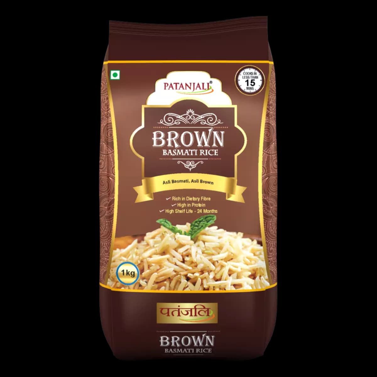 Patanjali Brown Basmati Rice Pouch, 1Kg-Main image