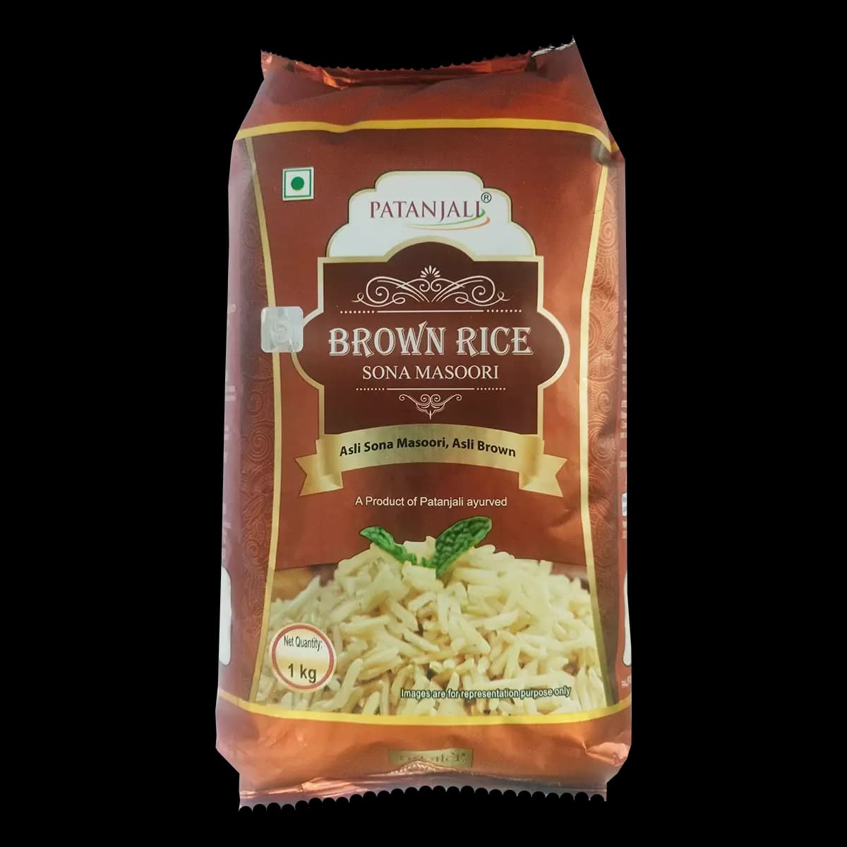 Patanjali Brown Rice- Sona Masoori, 1Kg-Main image