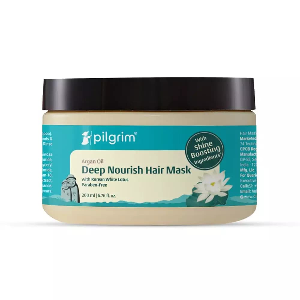 Pilgrim Argan Oil Hair Mask with White Lotus & Camellia, 200 ml-Main Image