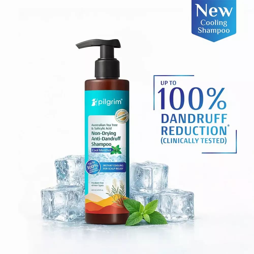 Pilgrim Australian Tea Tree Non-Drying Anti-Dandruff Shampoo Cool Menthol, 200 ml-Main Image