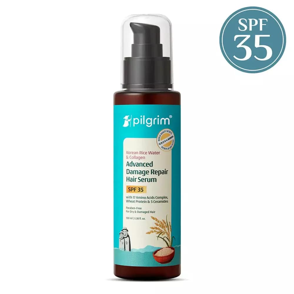 Pilgrim Korean Rice Water & Collagen Advanced Damage Repair Hair Serum SPF 35, 100 ml-Main Image