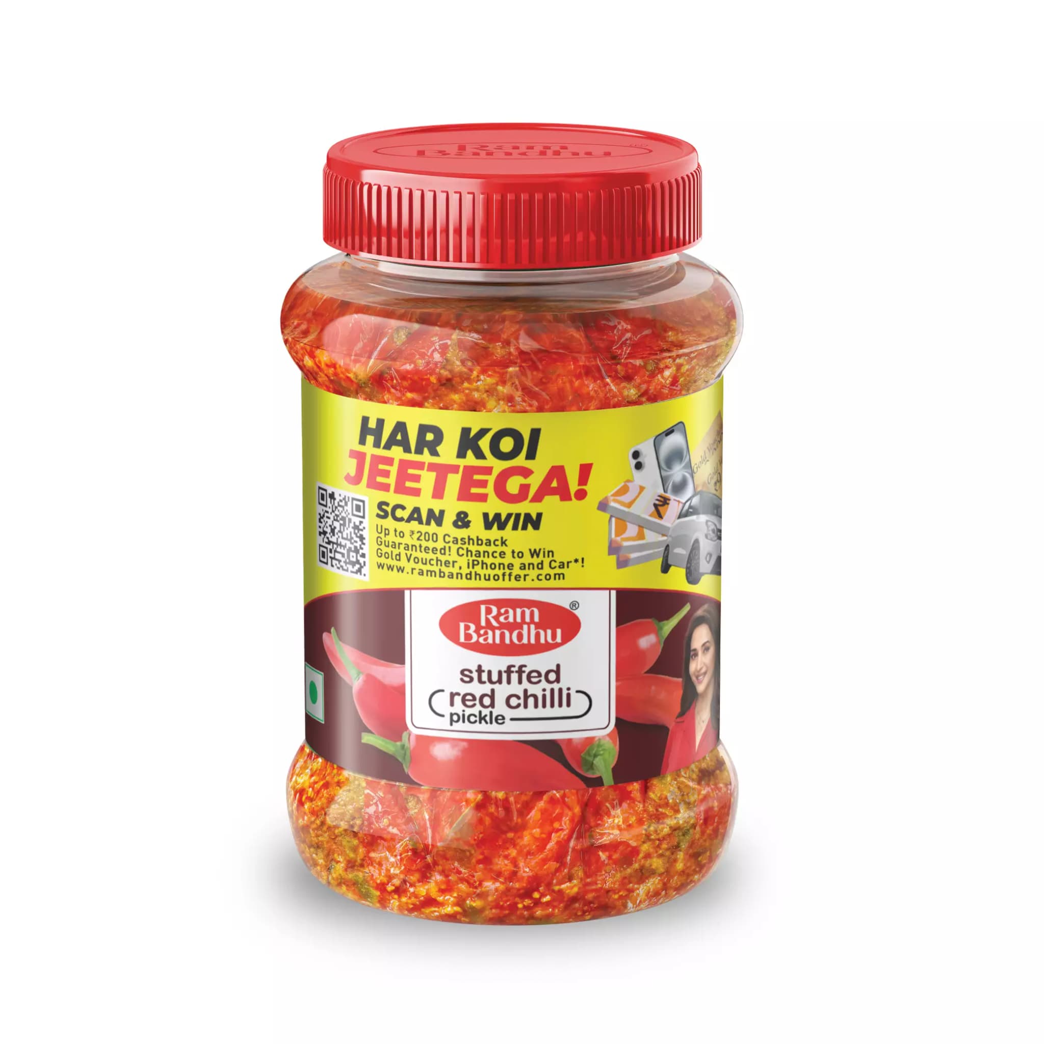 Ram Bandhu Stuffed Red Chilli Pickle-Main image