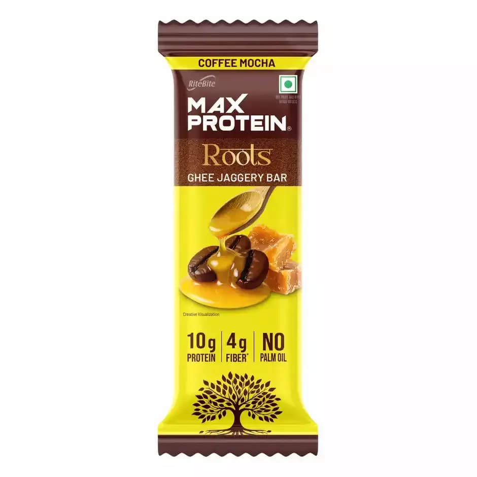 Ritebite Max Protein Roots Protein Bar Coffee Mocha,45g-Main image