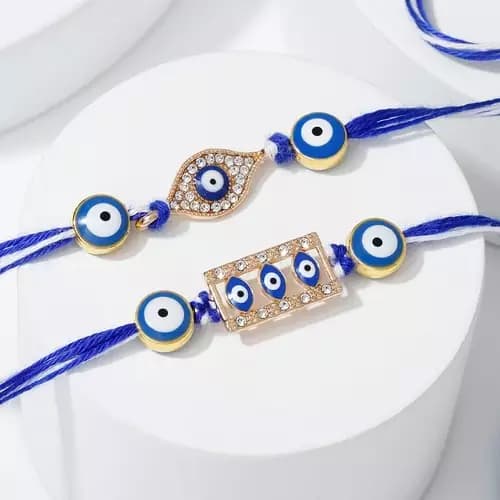 SIProducts CZ Stones Evil-Eye Rakhi,150g-Main image