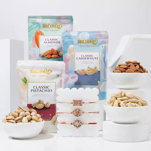 SIProducts Divine Antique Pearl Rakhi With Dry Fruits,900g-Main image