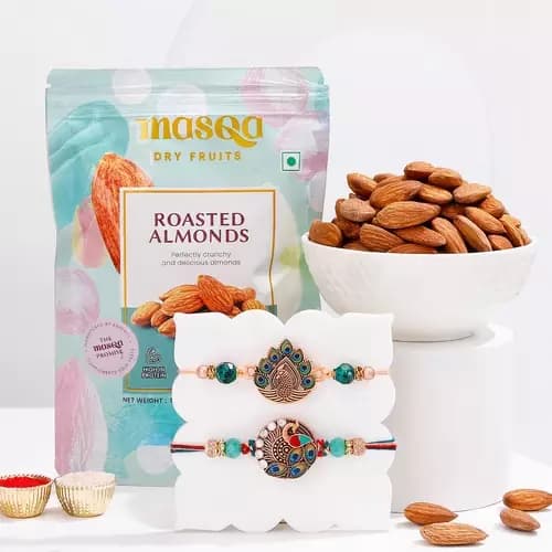 SIProducts Elegant Peacock Feather Rakhis Combo,600g-Main image
