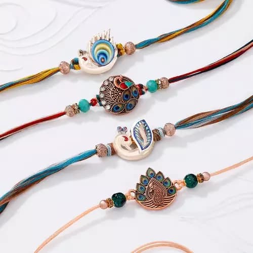 SIProducts Graceful Peacock Feather Rakhis,350g-Main image
