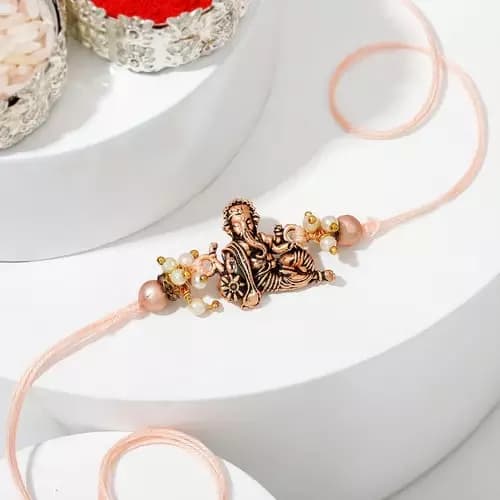 SIProducts Heavenly Lord Ganesha Oxidised Copper Rakhi,150g-Main image