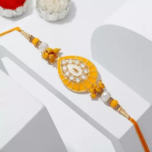 SIProducts Intricate Kundan Work Rakhi,150g-Main image